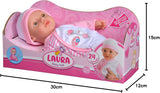Simba 105140020 - My Love Baby Talk, blød kropsdukke med søvnige øjne i en sød jumpsuit, laver 24 babylyde, 30 cm, dukke til børn fra 2 år