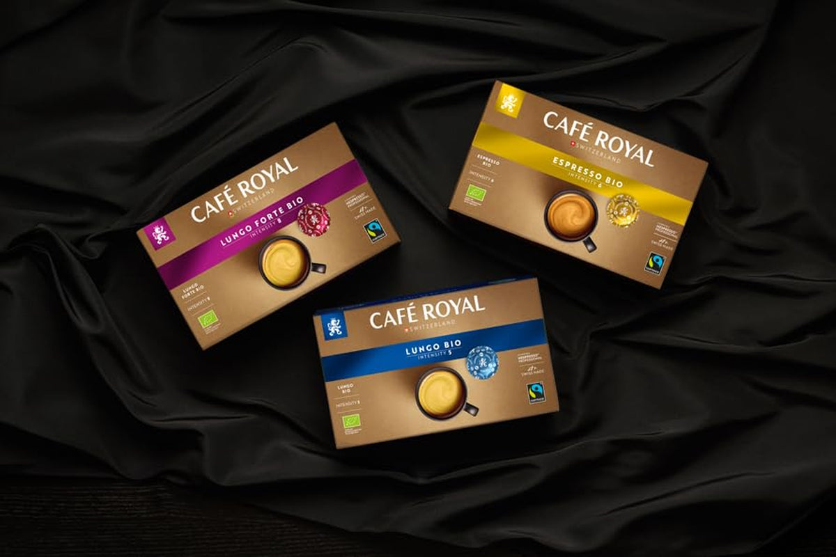 Café Royal Professional Pads, Bio Lungo, 50 Nespresso (R) Professionelle kompatible puder til kontor og gastronomie, Bio og Fairtrade certificering, 100 Prozent Arabica, Intensitet 5