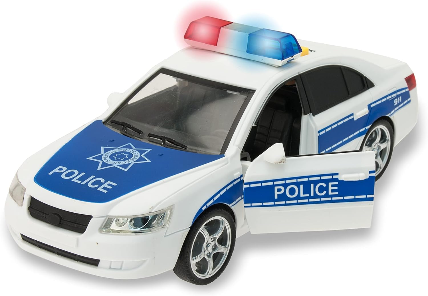 Macchina politibil med lys og lyde 1:16 skala, flerfarvet (65075) Bebe Naty Shop Legetøj Politibil med lys og lyde 1:16 skala