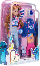 Disney ILY 4EVER Fashion Dolls Stitch med rødt hår 11,5" højt med 13 artikulationspunkter, to komplette Mix-And-Match-outfits og funklende Mickey-ring til dig! Naty Shop dukker