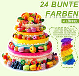 Pulveriseret madfarve - 24 højkoncentreret madfarve Levende madfarve til kager, macarons, fondant, bagning, glasur, smørcreme, småkager - 2 g (hver)
