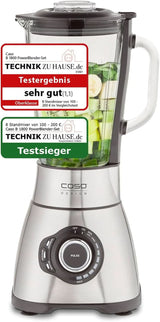 CASO B 1800 Powerblender-Set - Standmixer, 28.000 U/Min, Glasbeholder 1,75 L, Inkl. Trinkflasche Und Zerkleiner, Mixer Testsieger Mit Sehr Gut, Edelstahl Naty Shop Standmixer + Zubehör