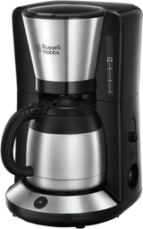 Russell Hobbs kaffemaskine [brusehoved for optimal udvinding og aroma] Adventure (1 til 8 kopper, 1,0 l termokande, automatisk sluk, anti-drypsystem, 1100W) Filterkaffemaskine 24020-56