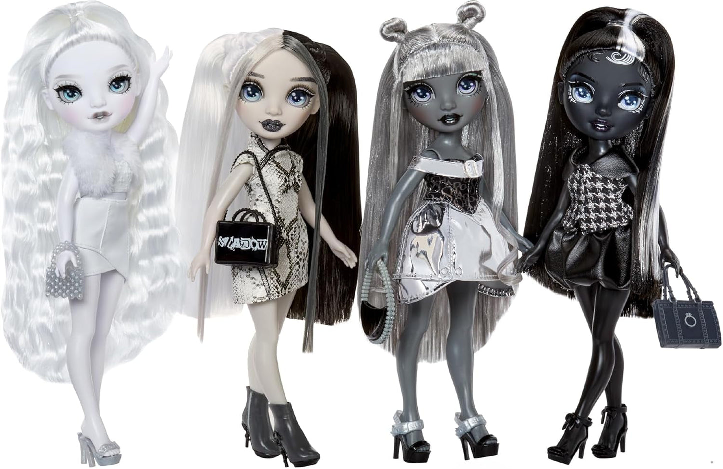 Rainbow High Shadow High Heather Grayson Doll - 28 cm i nuancer af gråt, sort og hvidt hår og outfit, stilfuld taske, sød gave til børn i alderen 4-10 år
