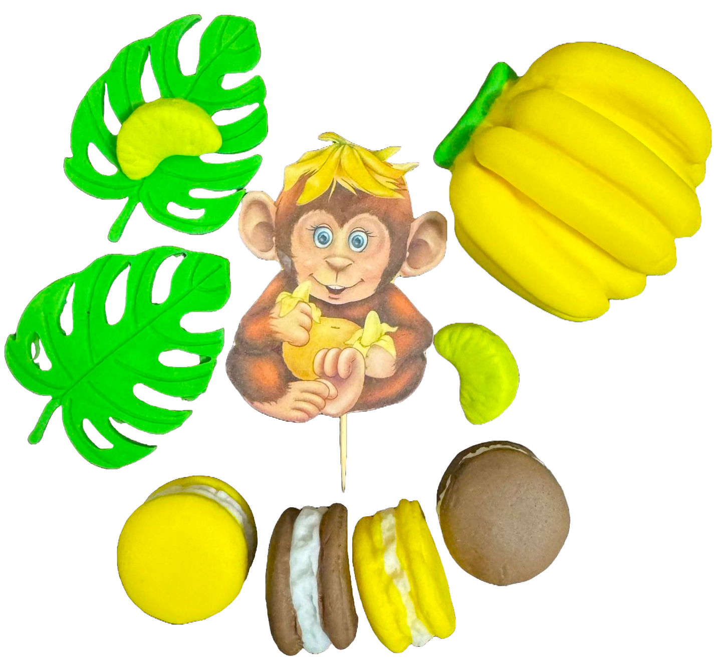 Sæt med 10 spiselige sukkerpynt, Maimuta Sugar Paste Decorations Nati Shop