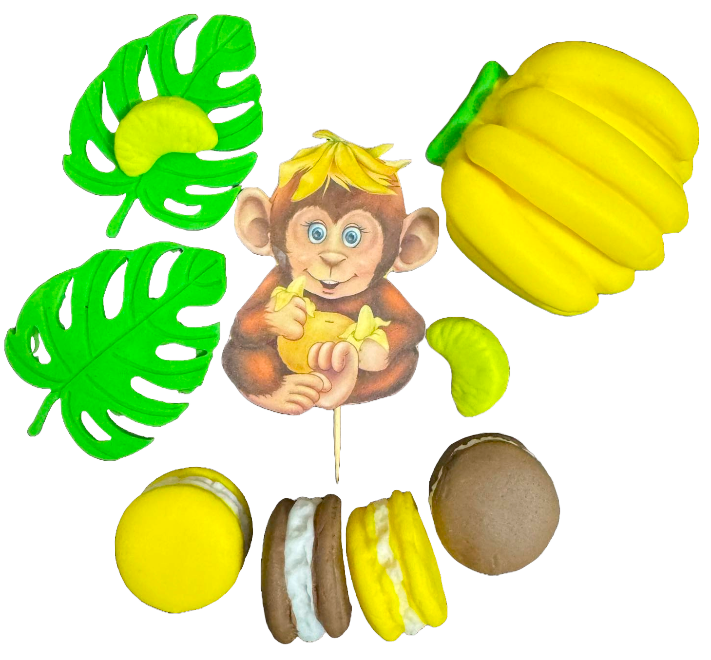 Sæt med 10 spiselige sukkerpynt, Maimuta Sugar Paste Decorations Nati Shop