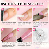Polygel Nail Solution, Poly Gel Slip Solution Negle Kit, Polygel Liquid Nail Solutions 75 ml, 5 neglespidsklips, 3 neglebørster, 1 krystalkop, 100 rengøringsark