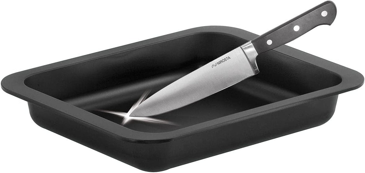 Zenker Ofenbackform (33 X 5 X 25 Cm) SPECIAL MADLAGNING, Rechteckige Auflaufform Mit Enamelle-Versiegelung, Backform Mit Extra Hohem Rand (Farbe: Schwarz), Menge: 1 Stück Forme og bakker til bagning Naty Shop