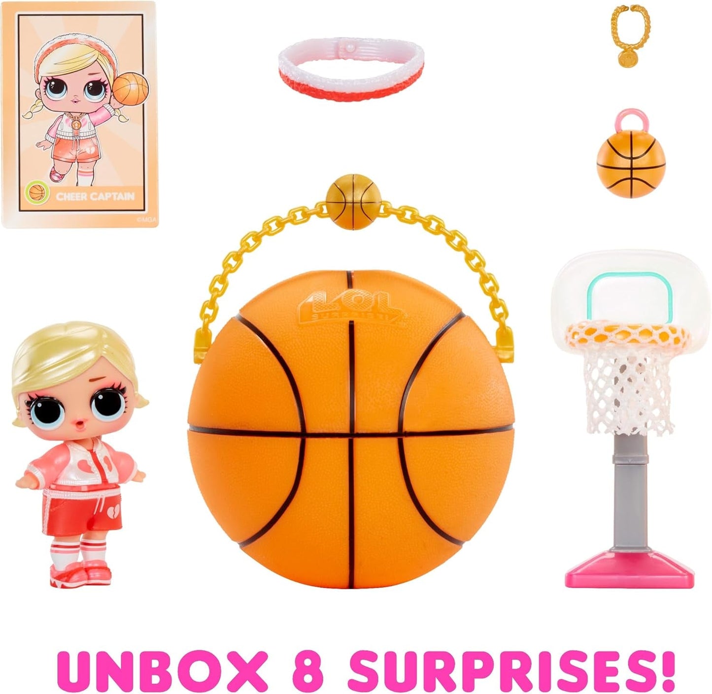 LOL overraskelse! All-Star Sports Vault Tots Collection - Indeholder 1 dukke, pansret emballage, 12 samledukker, 8 unboxing tilbehør, ideel til alderen 4 og opefter, Pink