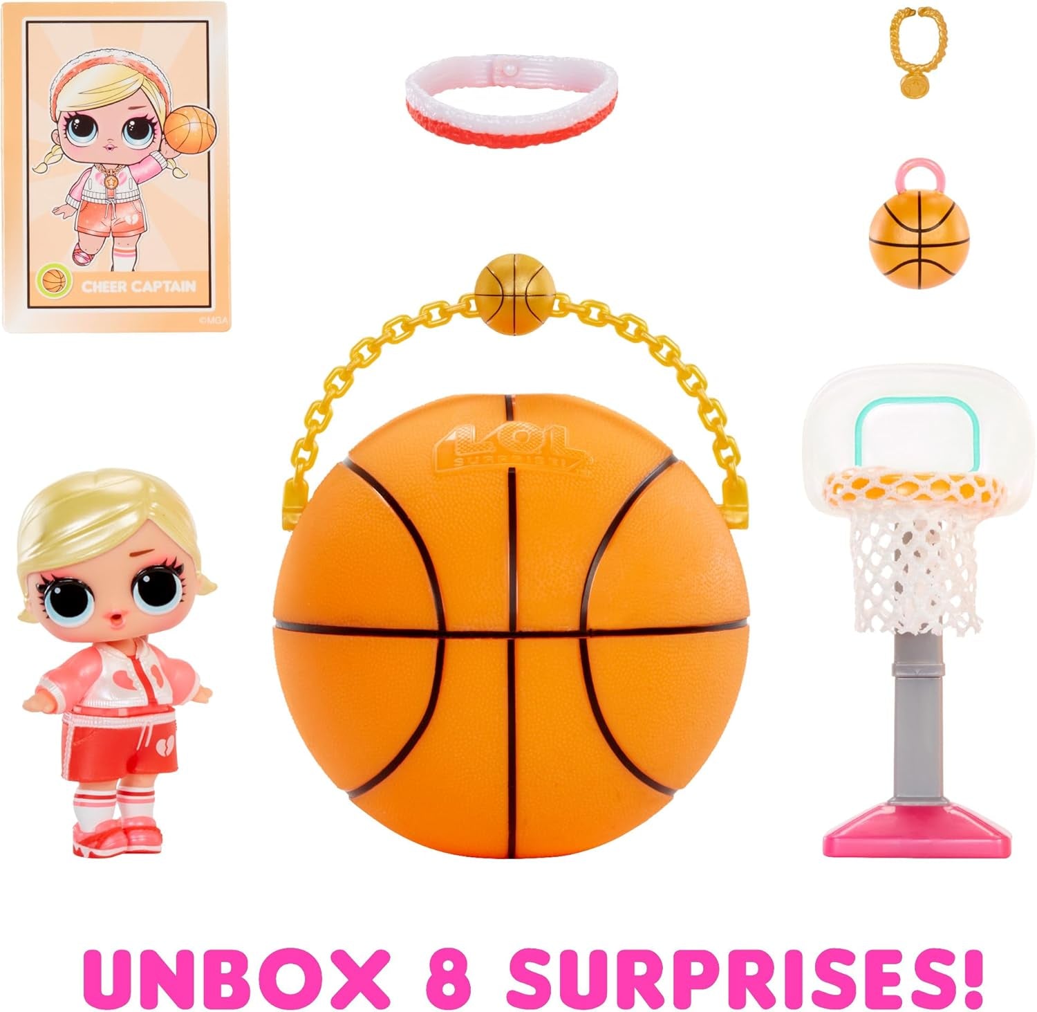 LOL overraskelse! All-Star Sports Vault Tots Collection - Indeholder 1 dukke, pansret emballage, 12 samledukker, 8 unboxing tilbehør, ideel til alderen 4 og opefter, Pink
