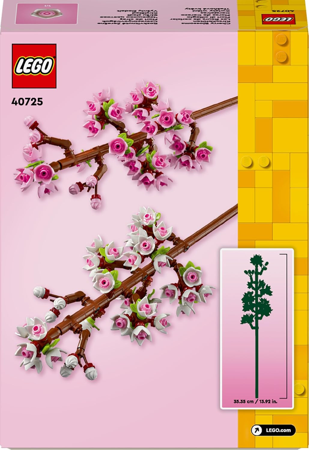 LEGO Botanicals Cherry Blossoms - Kunstige blomster til at bygge - Skrivebordsdekorationer til børn - Blomsterbuket til udstilling - Gave til kvinder og mænd fra 8 år - Botany Collection 40725 Byggesæt Besuche den LEGO-Store