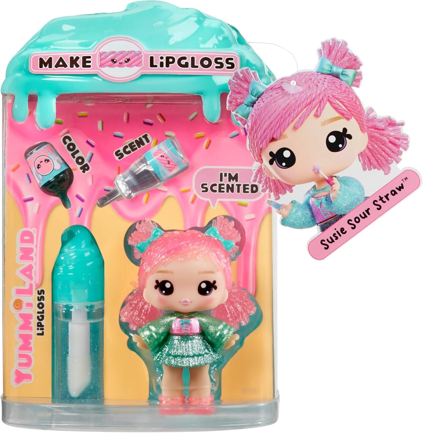 Yummiland Lip Gloss Doll - Susie Sour Straw - Inkluderer DIY Lip Gloss Kit, velegnet til alderen 4+, serie 2