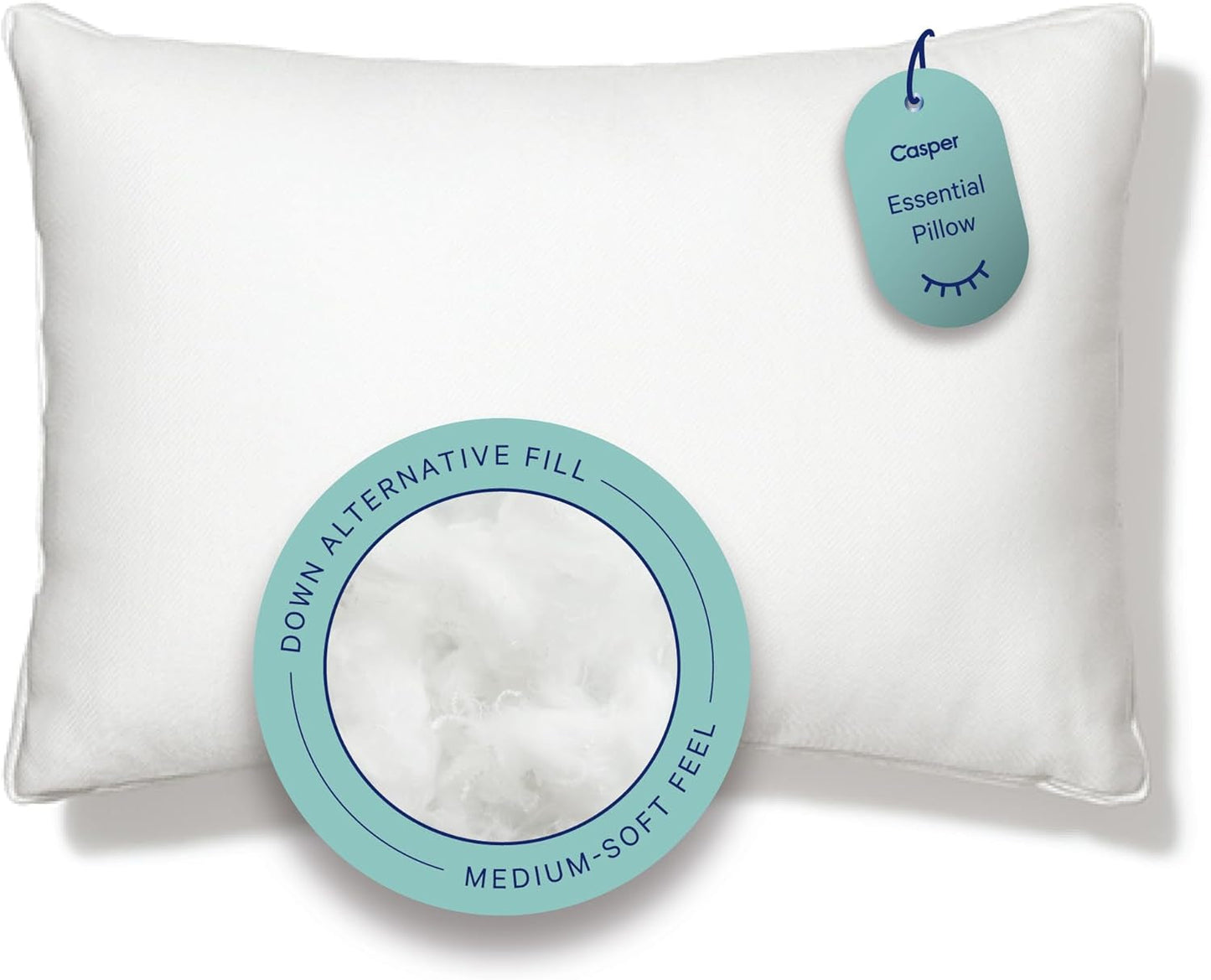 Casper Sleep Essential Pude til Sove, King, White Naty Shop Standard Puder King White