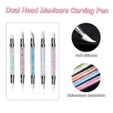 Qufiiry 5PCS Silikon Nagel Pinsel, Gel Schnitzen Pinsel, Silikon-Modellier Pinsel Sæt, Dobbelt Købfe DIY Maniküre Werkzeug