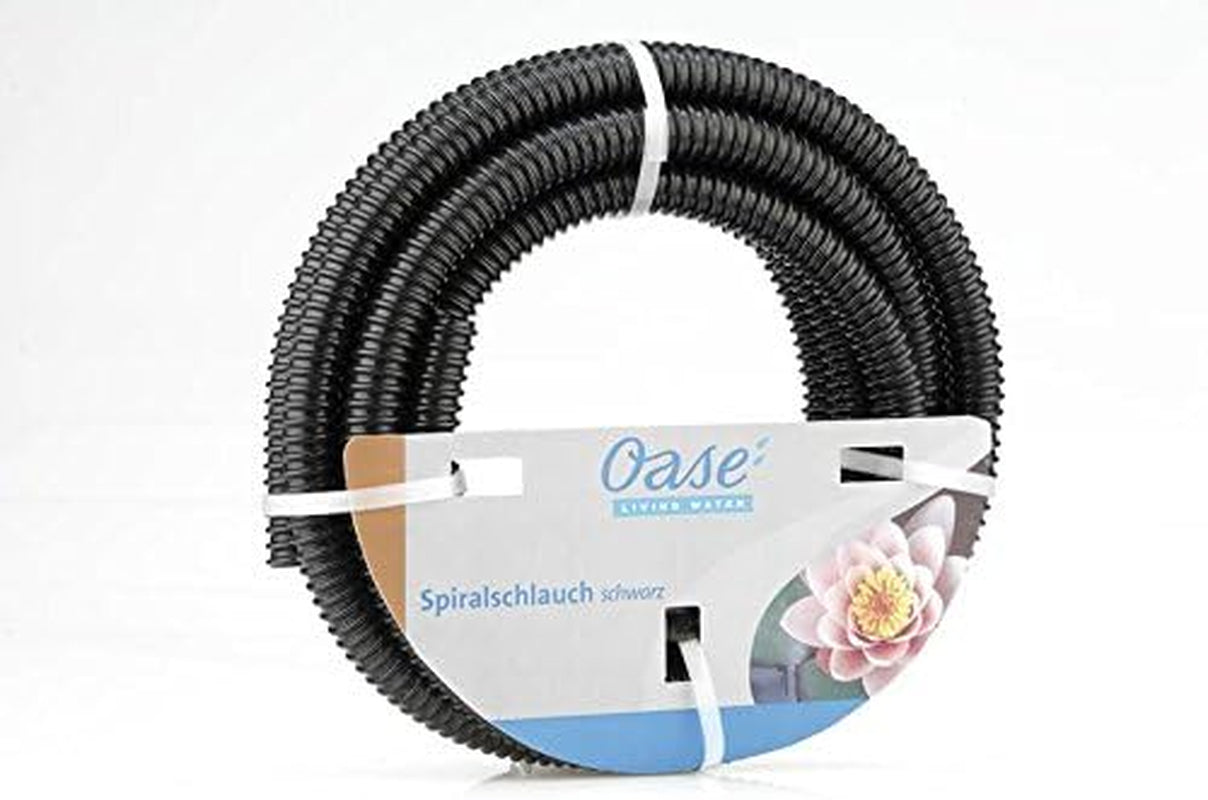 Oase Spiralslange 57529 (Ø 19 mm), 5m - Damslange af høj kvalitet til have og dam, fleksibel vandslange, kan bruges som sugeslange, pumpeslange, sort