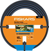 Fiskars S haveslange, Solid, Vandslange til manuel vanding, 13 mm (1/2"), Længde: 15 m, Universalforbindelse, UV-beskyttelse, Frostbeskyttelse, Vridsikker, Blå, 1076049