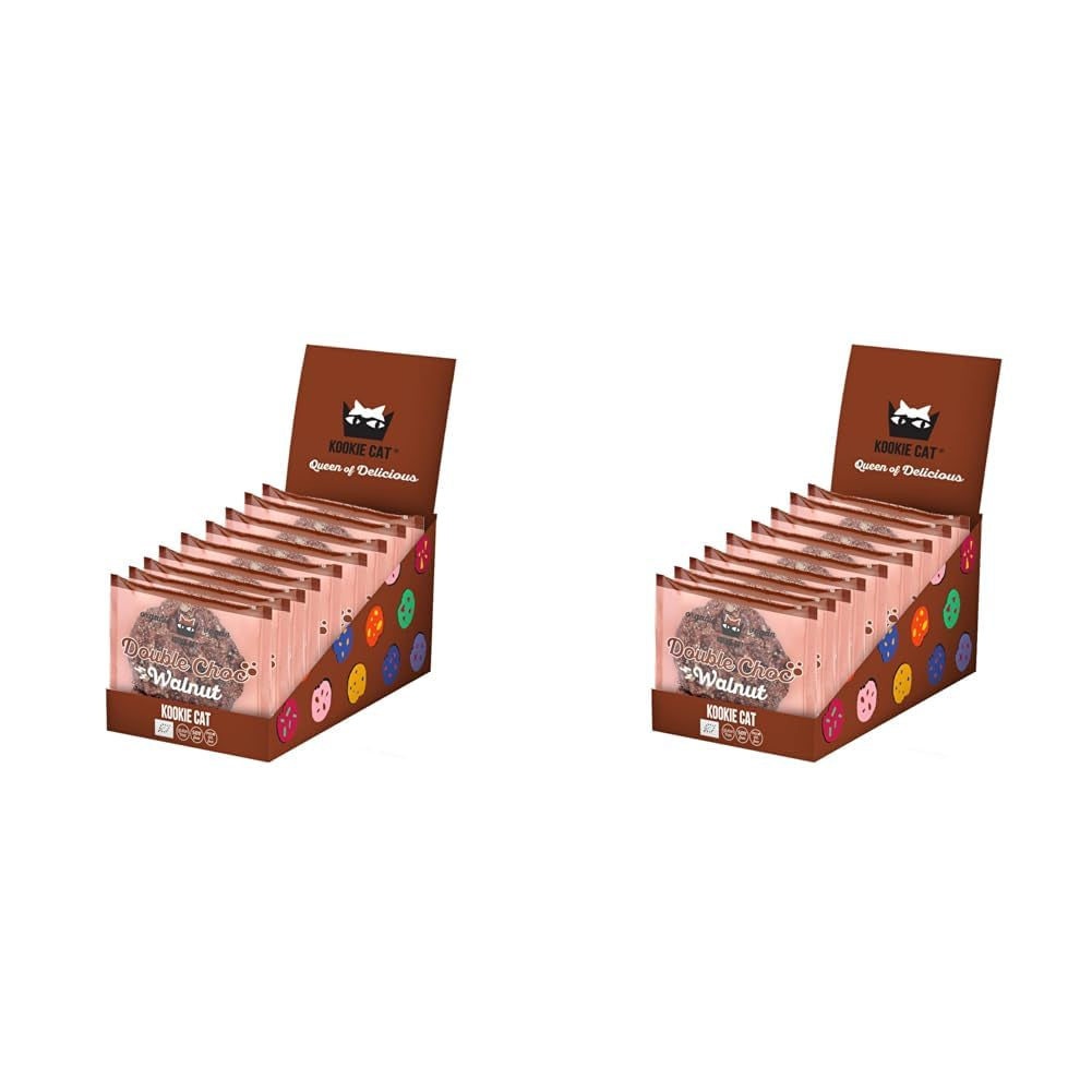 Dobbelt nøddechokolade - vegansk, glutenfri, sojafri, organiske cashew- og havrekager - 12 x 50 g multipakke (pakke med 2)