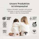 Kit & Kin Premium bleer, størrelse 4 (9-14 kg), 128 count, plantebaseret og allergivenlig, pålidelig lækagebeskyttelse, vegansk og grusomhedsfri