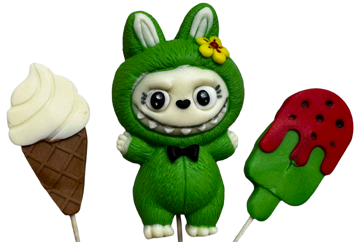 Sæt med spiselige dekorationer, Labubu Decorations fra Sugar Paste Nati Shop