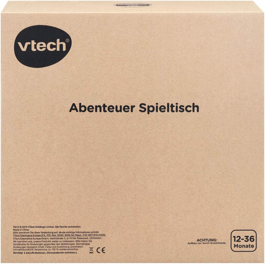 Vtech Baby Adventure Legebord - Farverigt babylegebord med 6 legepladser og interaktive elementer - Lær farver, tal, dyr, musik og former gennem leg - Til børn i alderen 12-36 måneder Babylegetøj Naty Shop