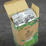 Delicatino - Naturlig grøn PURE LEAF 500G, økologisk yerba mate stilkløs, frisk og røgfri, økologisk dyrket, vakuumpakket for maksimal friskhed