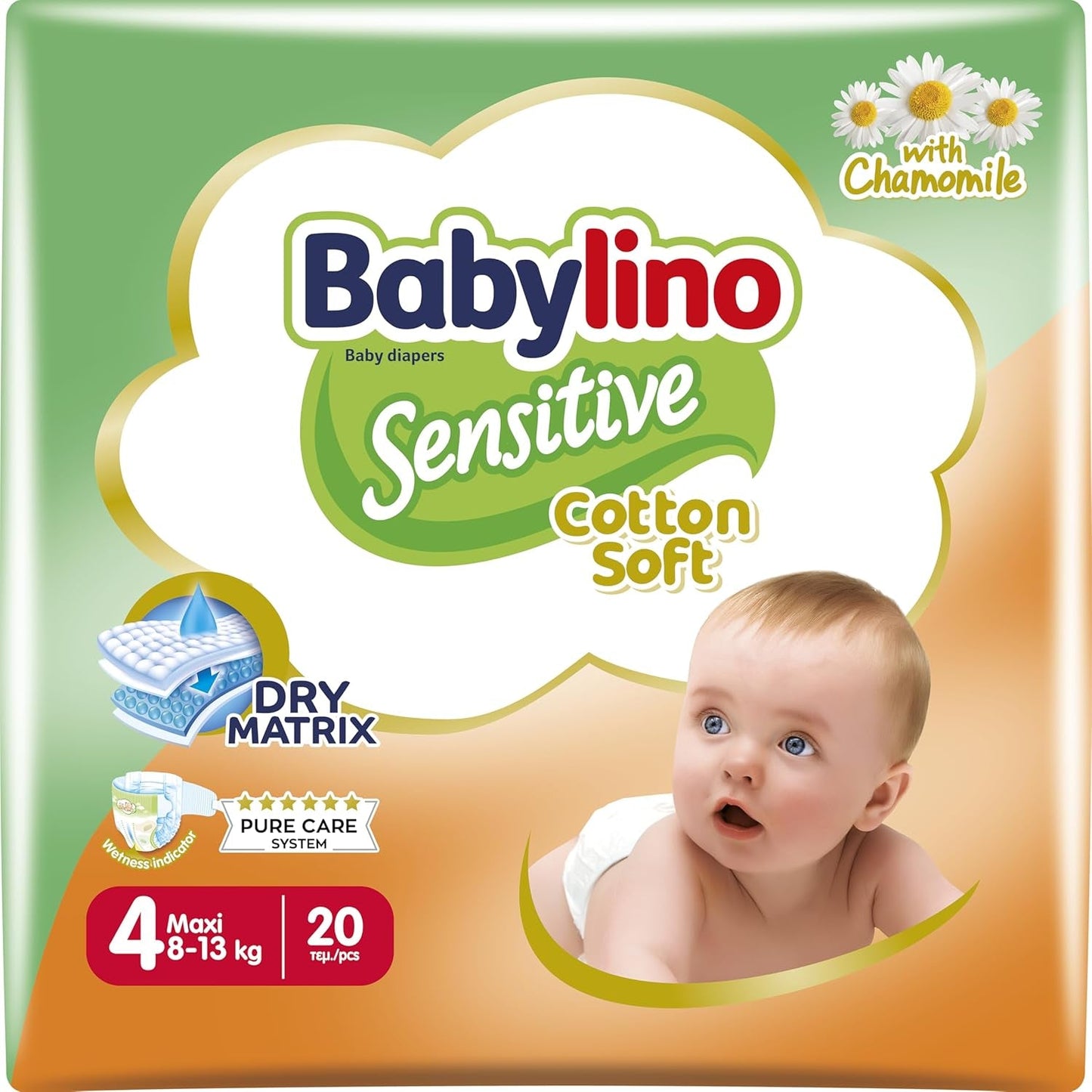 Babybleer Sensitive str. 4, Maxi (8-13 kg), 20 stk