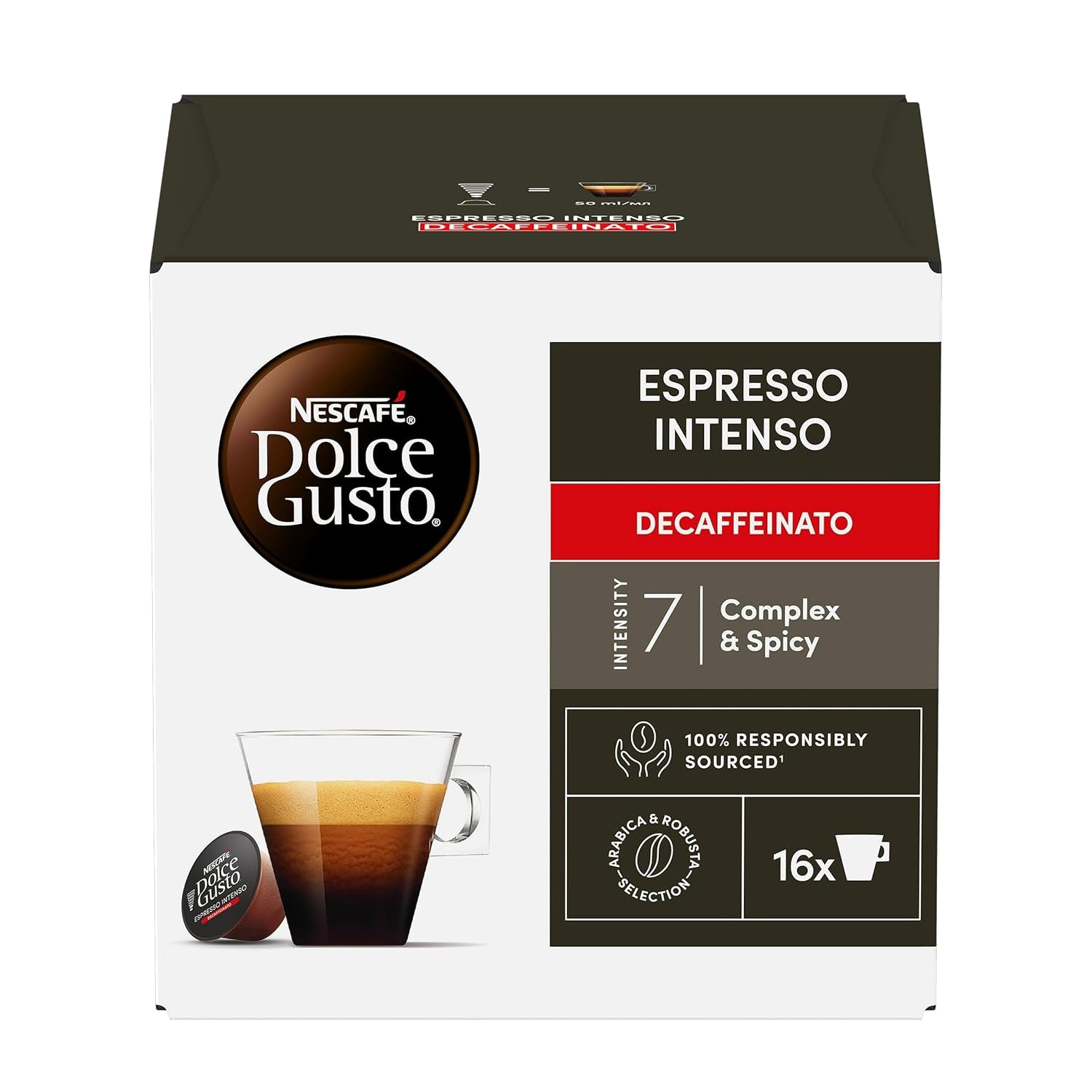 Nescafé Dolce Gusto Cafe Dolce Gusto Espresso Intenso Desc. | Nestle Pack 3 Kisten Mit 18 Kapseln,Die Jewells 16 Einheit(3er Pack)