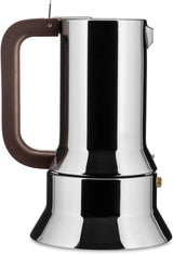 Alessi 9090/6 Espresso med 6 kopper til induktion, rustfrit stål, sølv, 15,5 x 13,5 x 27 cm