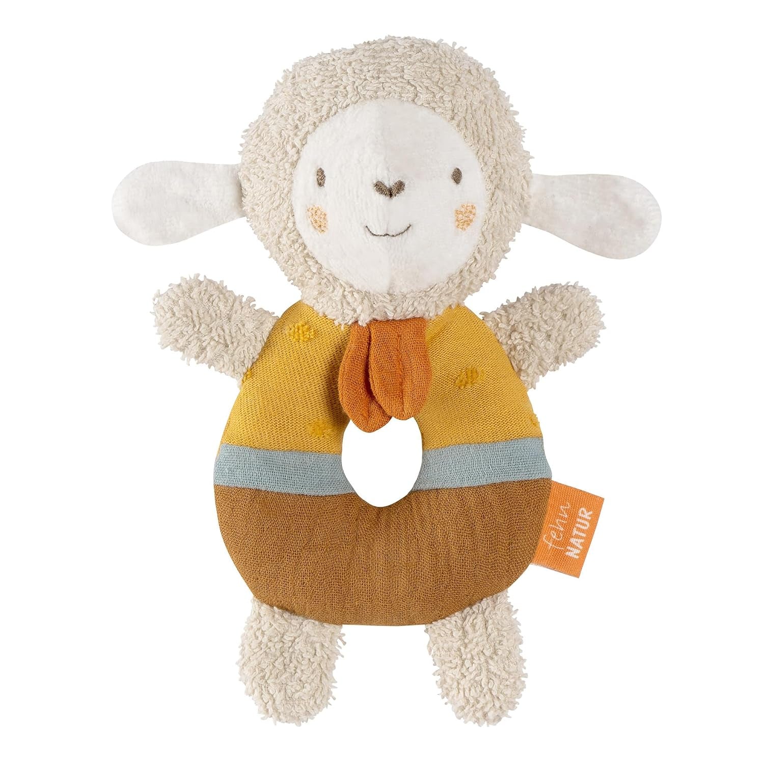 Fehn baby grip ring fårelegetøj fehnNATUR - plyslegetøj med økologisk bomuld - babylegetøj med klokke og legende læringslegetøj - gribelegetøj til babyer og småbørn fra 0+ måneder Babylegetøj Naty Shop Nature Sheep