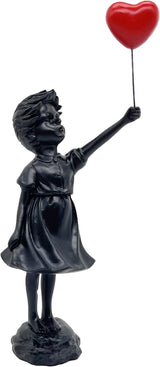 Sød ballonpige harpiks skulptur hjemmedekoration statue Banksy rødt hjerte pige ballonfigur moderne kunst skulptur til bordhylde dekoration statuer og skulpturer Naty Shop Qiqiunv95