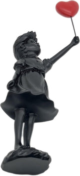 Sød ballonpige harpiksskulptur Home Decor statue Banksy Rødt hjerte pige ballonfigur Moderne kunst Skulptur til bordplade Hylde Dekor statuer og skulpturer Naty Shop