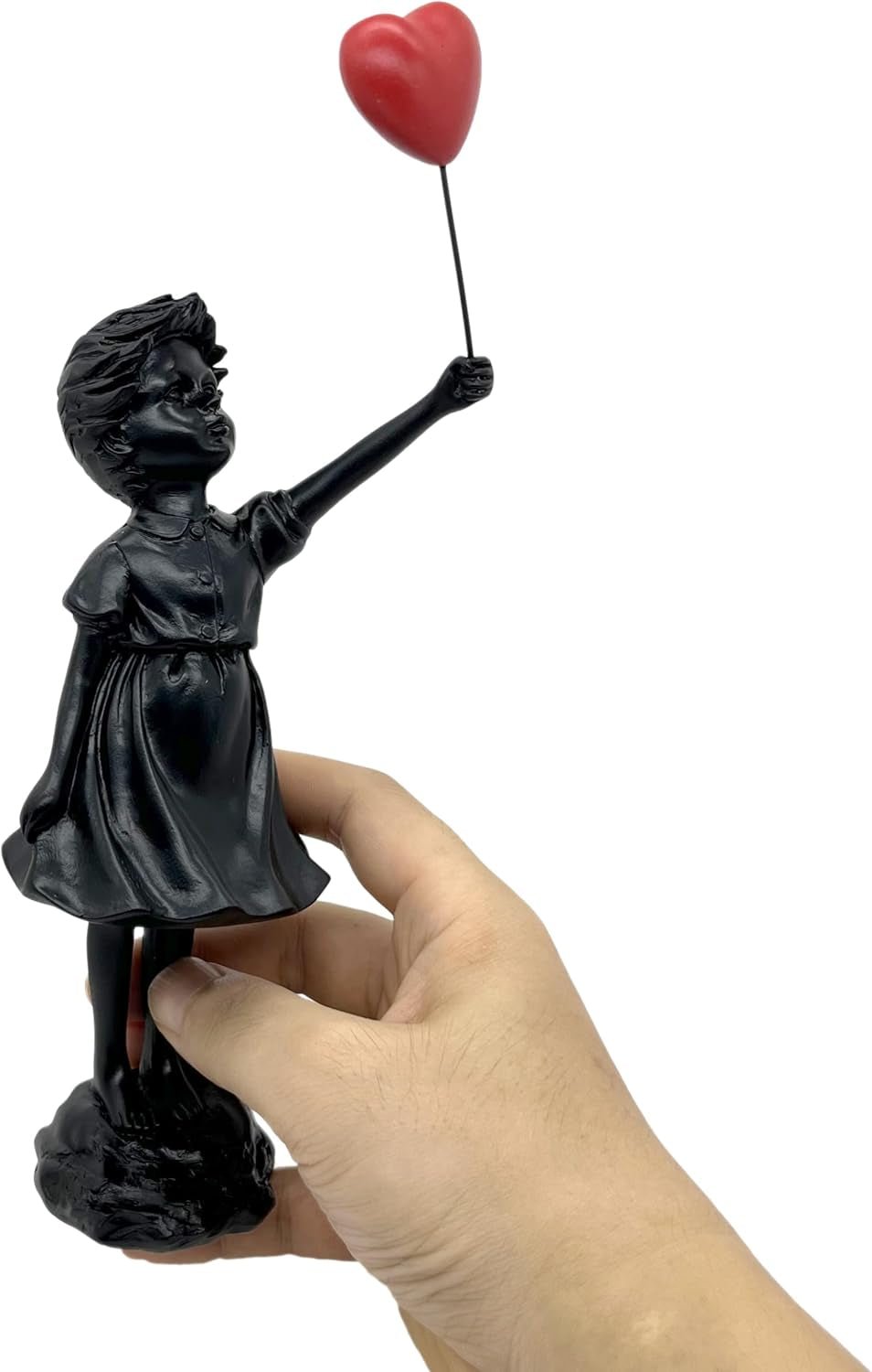 Sød ballonpige harpiksskulptur Home Decor statue Banksy Rødt hjerte pige ballonfigur Moderne kunst Skulptur til bordplade Hylde Dekor statuer og skulpturer Naty Shop