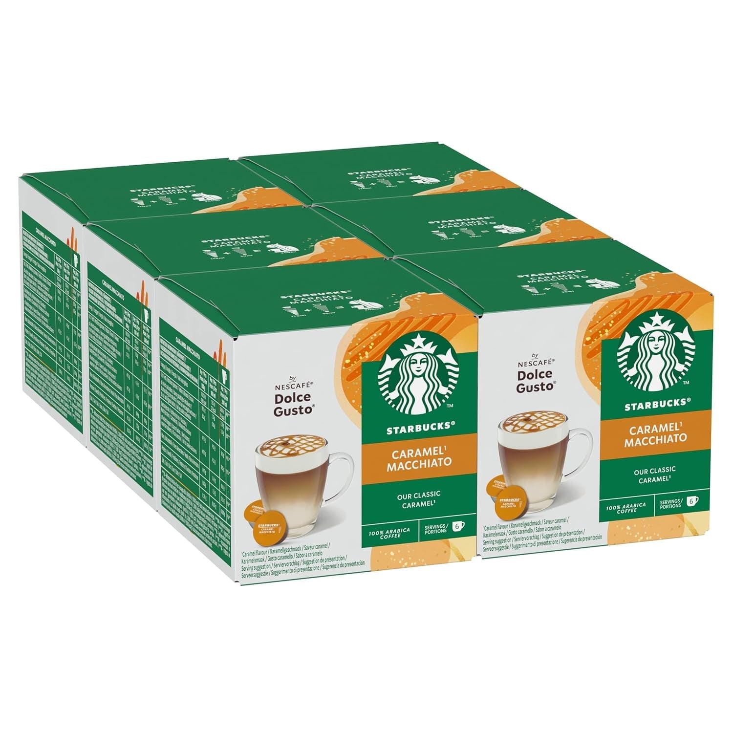 STARBUCKS Caramel Macchiato af Nescafé Dolce Gusto Kaffeekapseln 6 x 12 (72 Kapseln)