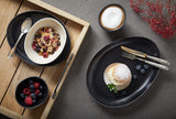 CreaTable, 22139, PIETRA-serien, 4-delt servisesæt til 4, tallerkensæt i porcelæn, tåler opvaskemaskine og mikroovn, fremstillet i Europa