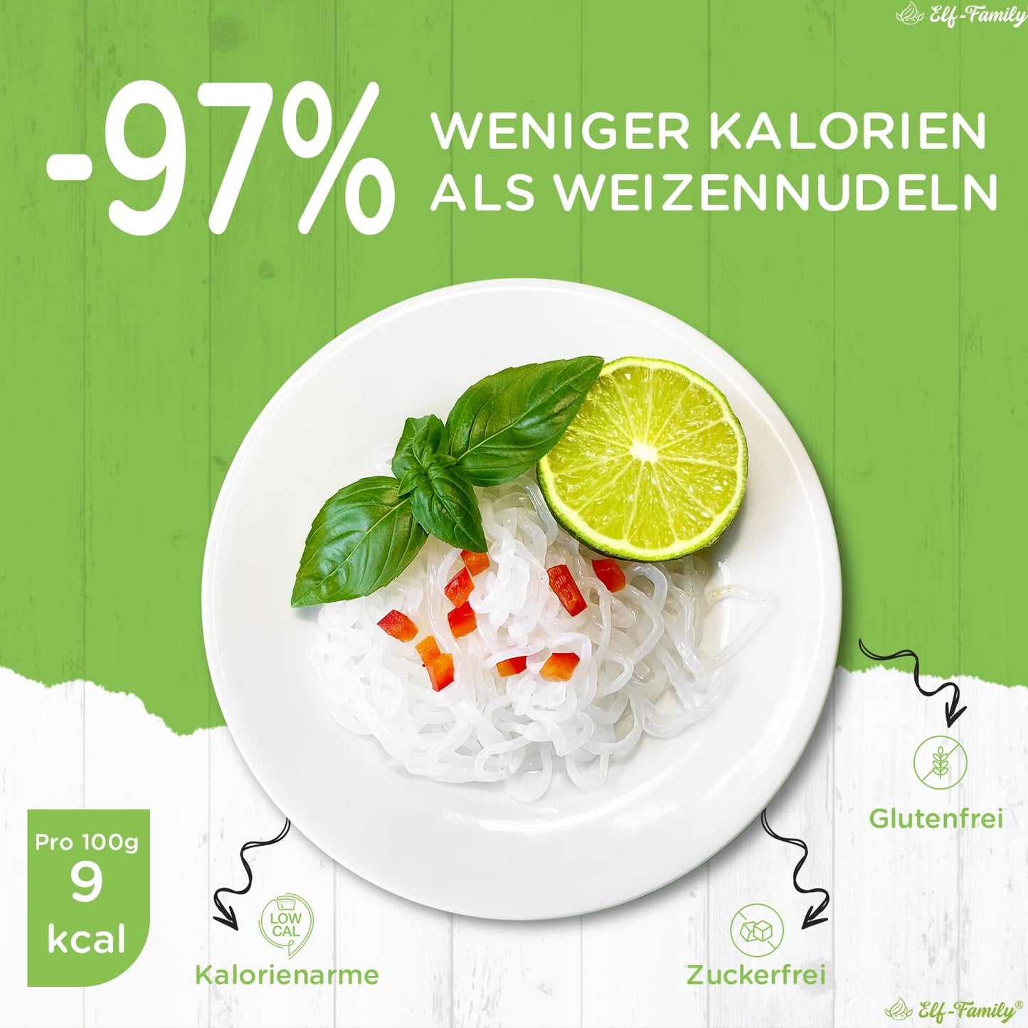 Elf-Family 270g x6er Box(12 pack) Bio Konjak Nudeln Ultra Low Carb Shirataki Nudeln Vegan Glutenfrei-Instant Nudeln ohne kohlenhydrate/Keto/Kalorienarme/Fettfrei/Zuckerfrei -Spaghetti MHD: 12/11/2026