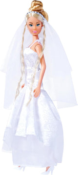 Simba 105733414 - Steffi Love Brudekjole, Assorteret 2 Designs, Kun én vare medfølger, Dukke i en smuk brudekjole, 29 cm, Alders 3+