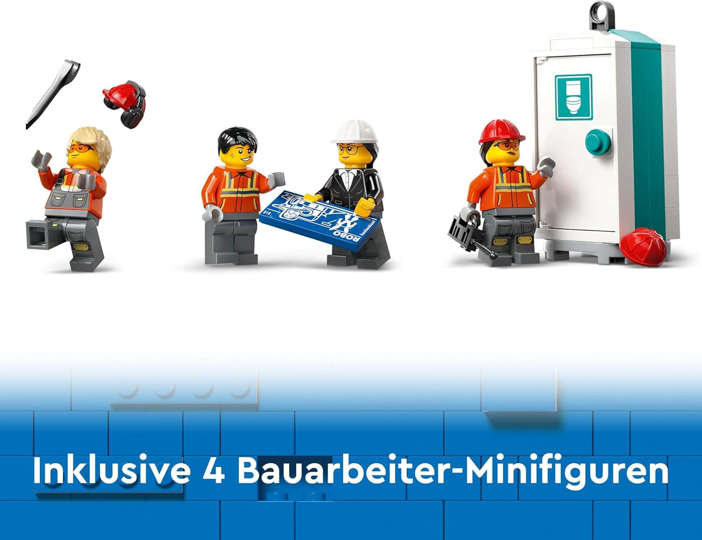 LEGO City Mobile Construction Crane Byggelegetøj til drenge og piger Kreativt børnegave Lang forlængelig arm 4 bygningsarbejder minifigurer til rolleleg 60409 Byggesæt Besuche den LEGO-Store