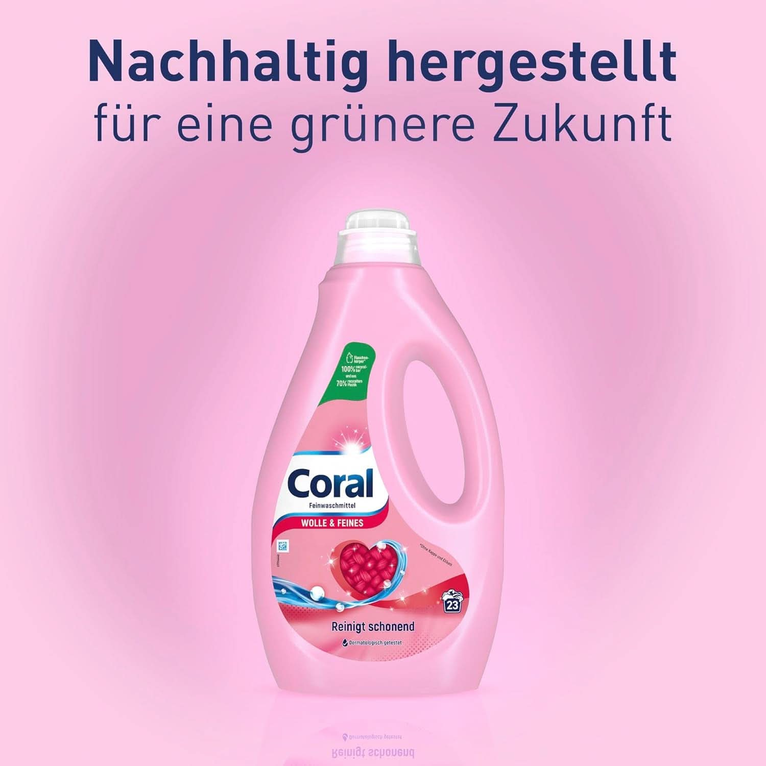 Coral sart flydende vaskemiddel til uld og fint vasketøj, 23 vaske, 1,15 liter Vaskemidler Naty Shop