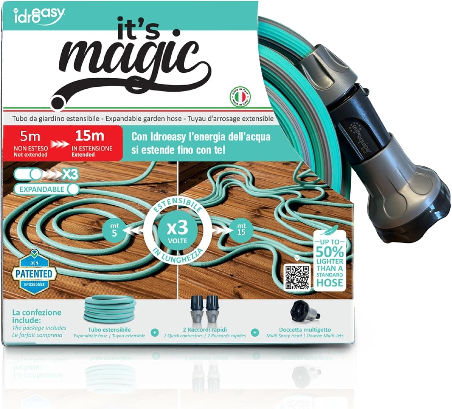 Magic Soft Smart 22,5 meter - Havevandingsrør, Anti-knude, Anti-twist, Vandslange