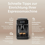 PHILIPS automatisk espressomaskine 2200-serien - 2 kaffespecialiteter, touch-display, klassisk mælkeskummer, keramisk kværn, matsort (EP2220/10)