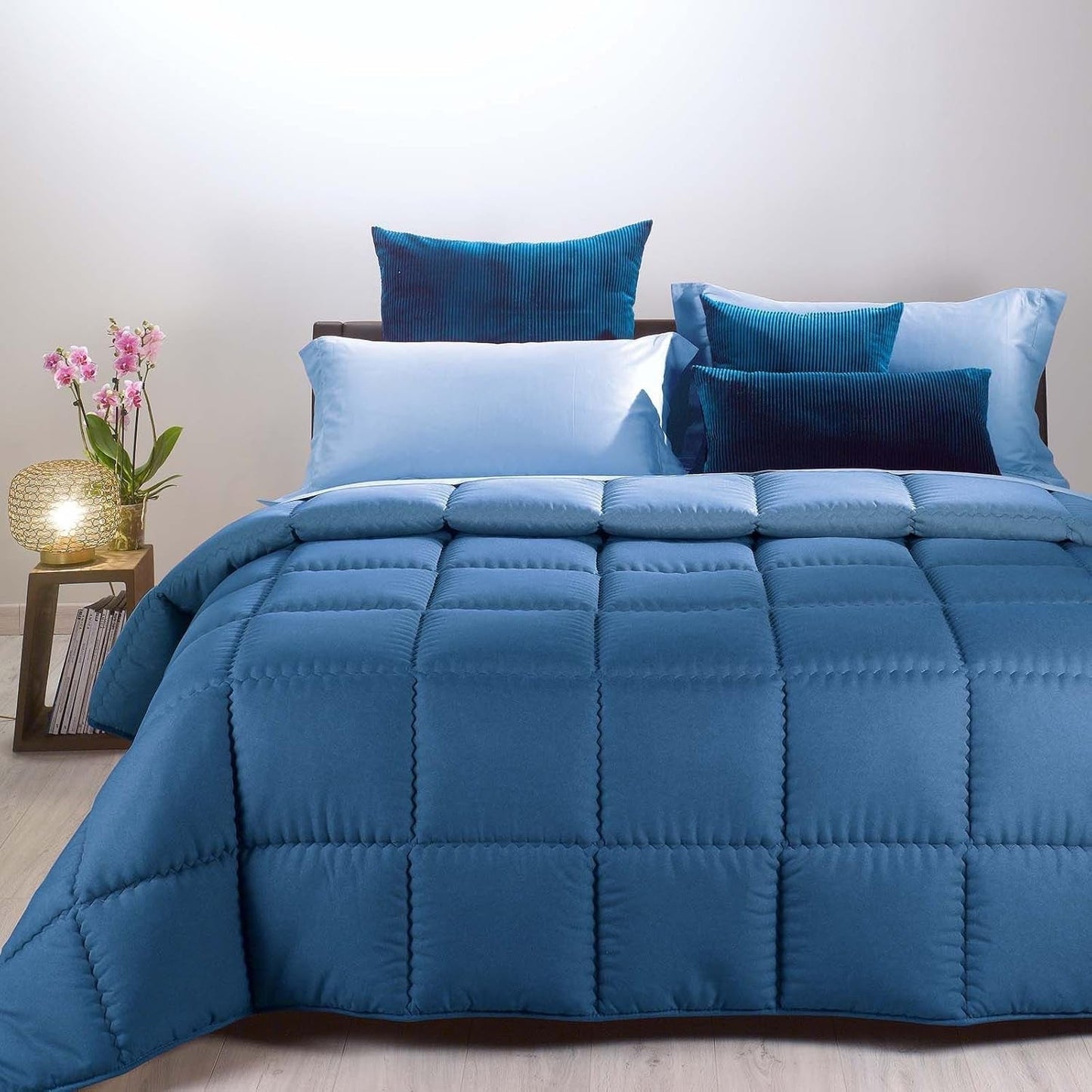 Caleffi dynebetræk til dobbeltseng Modern Double Blue - Dobbeltseng (260 X 265 Cm) Dyner og dyner Naty Shop Blue