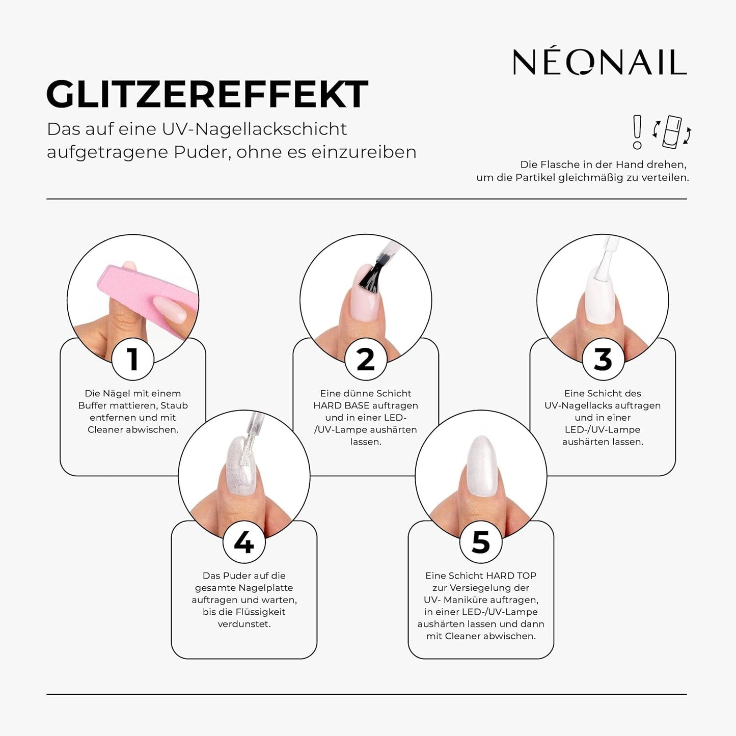 NÉONAIL Liquid Nail Powder Chameleon 04 - Flüssiger Nagelpuder - Chrome Nail Powder - Glitzer Nägel Puder - Nail Art - Nageldesign Tilbehør - Glitter Powder - Chrom Nagelpuder - Grün, Gelb - 6,5 Ml