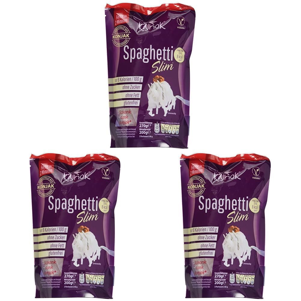 Tynd vegansk spaghetti, 200 g (pakke med 3)