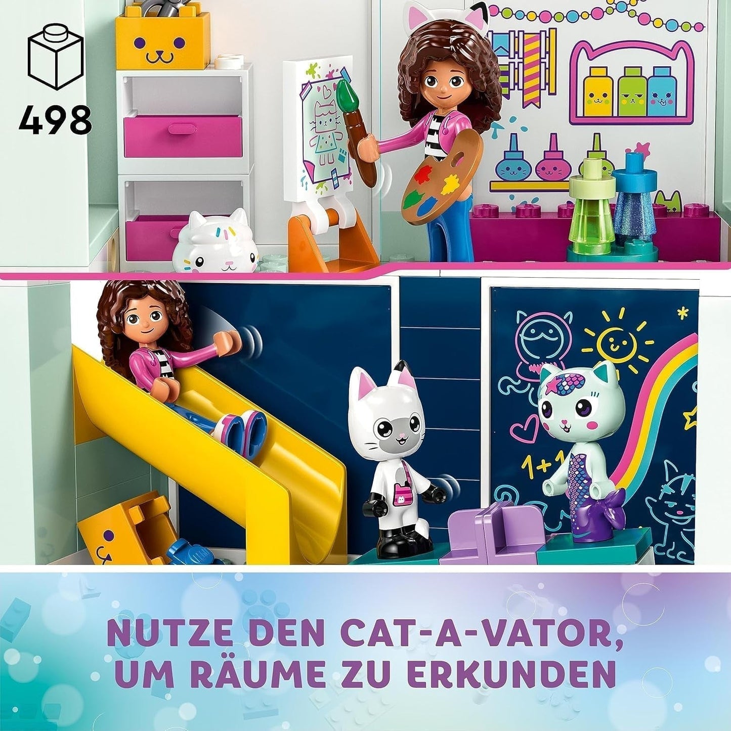 Lego 10788 Gabbys dukkehuslegetøjssæt, 8 værelser og 4 etager Gabbys dukkehuslegetøj med Pandi, Meerkat, Kuchi figurer og tilbehør, gave til 4-årige piger, drenge og børn Byggesæt Besuche den LEGO-Store