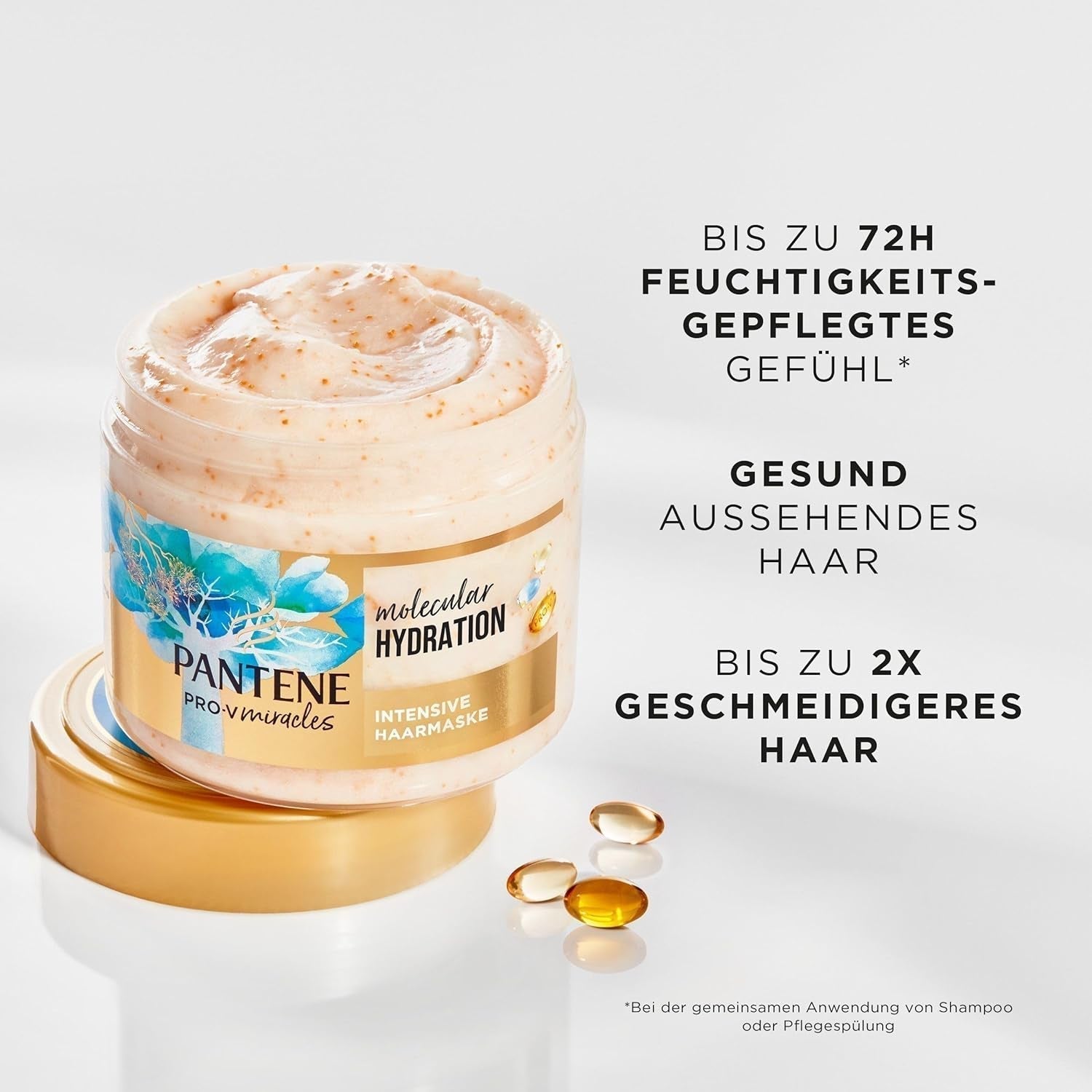 Pantene Pro-V Deep Hydration intensiv hårmaske med biotin 300ml. Pro-V Miracles intensiv pleje til tørt hår. Blødere hår efter den første påføring. Velegnet til daglig brug Naty Shop Hair Mask