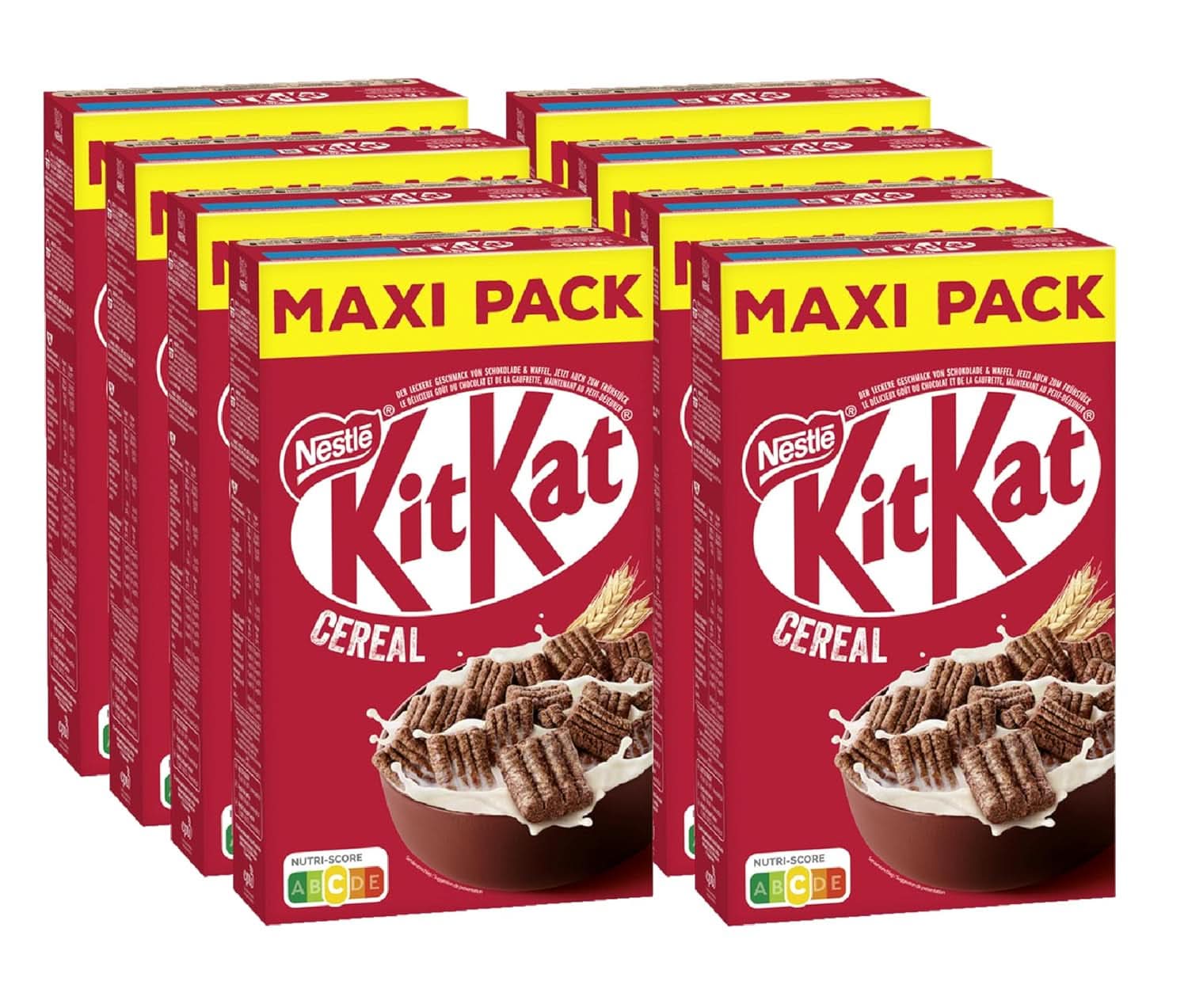 Nestlé KITKAT Kornprodukter, sprøde morgenmadsprodukter med Kitkat vafler, pakke 8 x 550 gram Korn Naty Shop