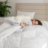 Good Nite Enkeltseng Sengetøjssæt, 15 Tog, Vintervarme, Enkeltseng, Blød polyester, Hulfiber, Hvidt lagner med hjørnestrimler, Kan maskinvaskes (hvid, 15 Tog, 130 X 150 cm) Naty Shop dyner og dyner