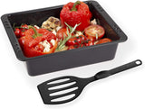 Chg SET 341-46-60 Extra Tiefe Ofenform (7,0 Cm) "Emaille" Mit Profi-Pfannenwender", Schwarz Gesprenkelt Forme og bakker til bagning Naty Shop