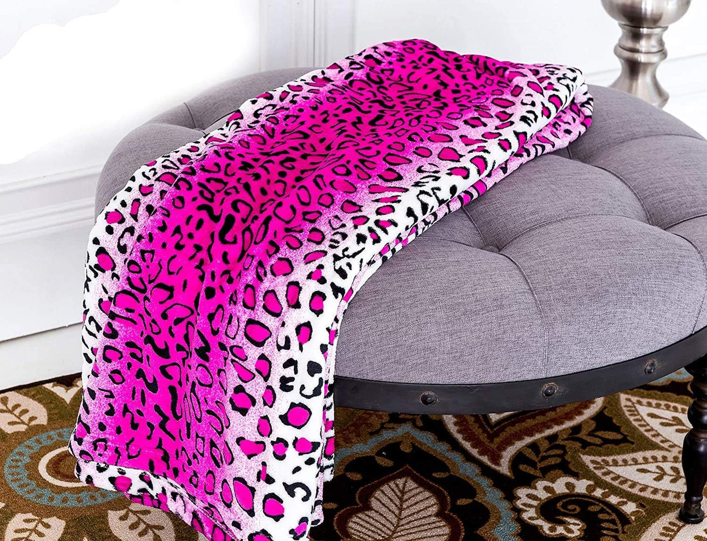 Hjem Must Haves Dronning/King Zebra Giraf Safari Dyretryk Hele sæsonen Super Blød Varm Sofa Dyne Sengestørrelse Pink Polyester Pink Leopard dyner & dyner Naty Shop
