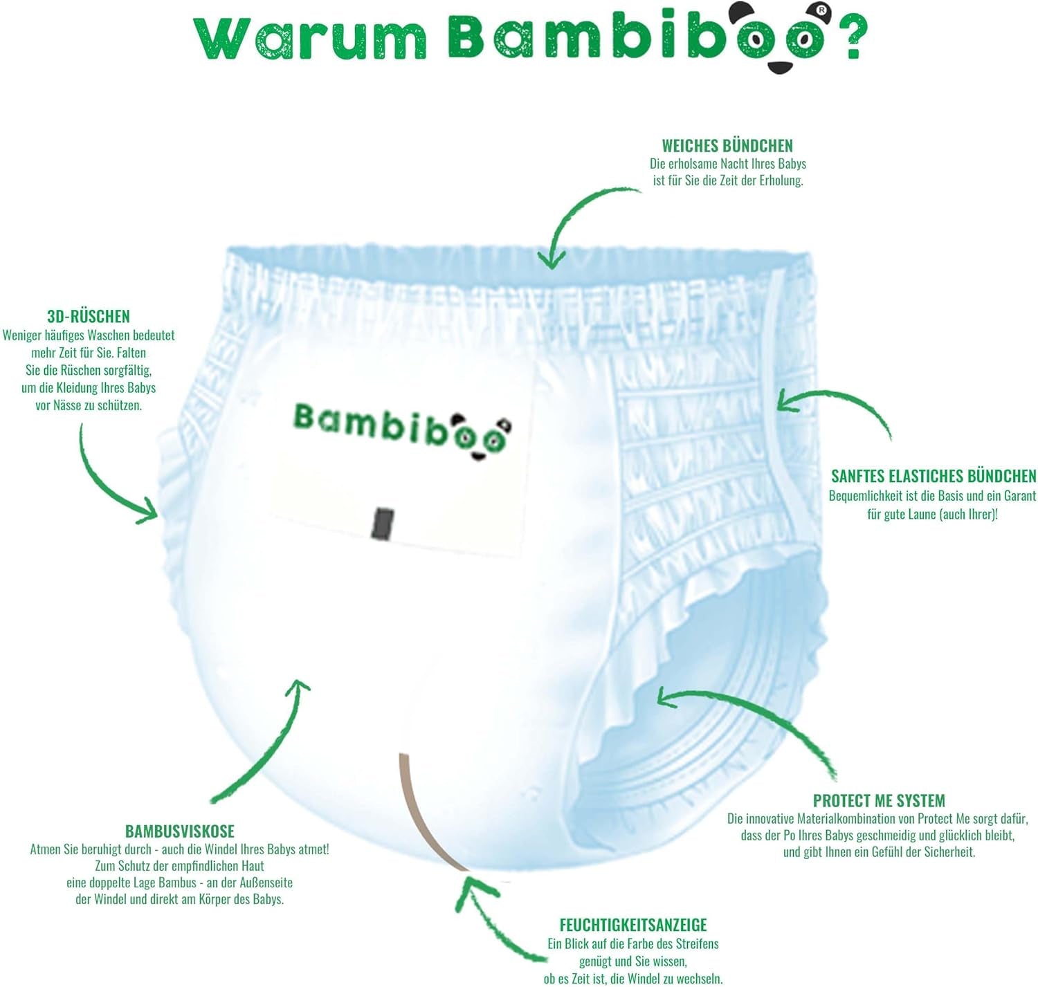 Bambiboo engangsbleer, hudvenlige, fine bambusfiber - Babyble-trusser - Engangsblebetræk - Følsom hudbeskyttelse - Meget absorberende - Størrelse 4 (Maxi), 16 stk.